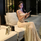 Ethereal Fairy Backless Dress - French Style Tube Top Long Gown for Women