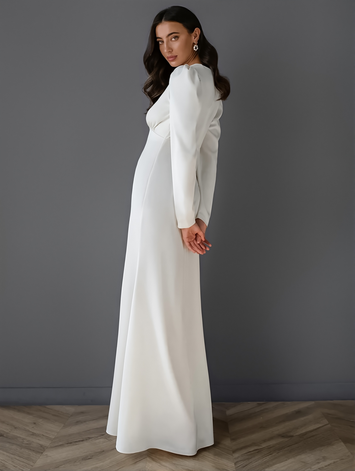 Dress Cross-Border New Hot Selling Niche Puff Sleeve White Long Skirt