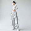Casual Straight-leg High Waist Slimming Wide Leg Pants