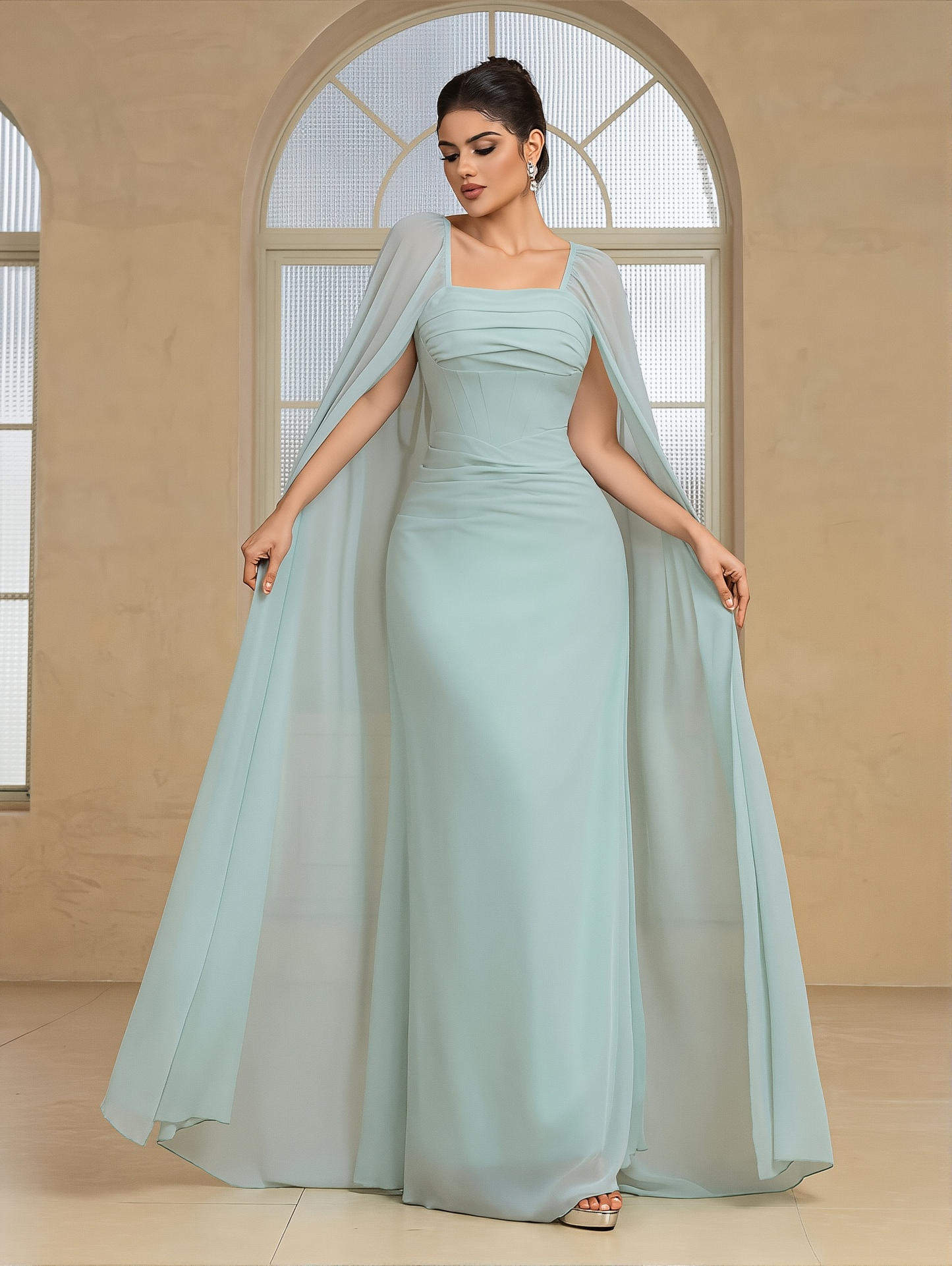 Elegant Solid Color Evening Gown | Long Banquet & Formal Dress