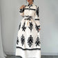 Printed Lace Up European And American Elegant Dress
