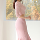 Korean Style Slim-Fitting Top And Fashionable Waist-Cinching Fishtail Skirt Two-Piece Set