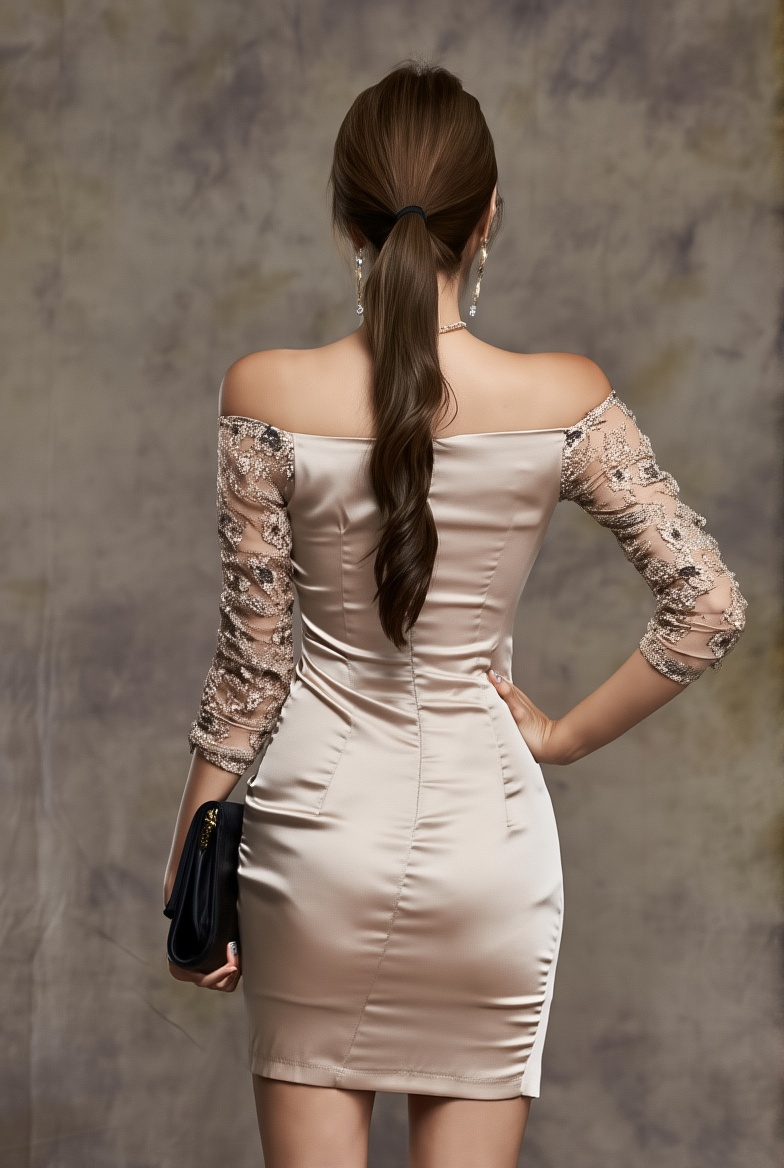 Summer Off Shoulder Dress: Slim Fit Elegant Lace Pencil Skirt, One-Piece Women's Dress