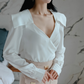 Cross-Border Set 2025 Autumn New Style Socialite Fashion V-Neck Long-Sleeve Top + High-Waisted Pencil Skirt Two-Piece Set
