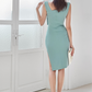 French Style Oblique Collar Navel Fashion Dress  New Korean Style Slim-fit Split Sheath Slimming Pencil Skirt