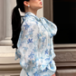 2025 New Autum Elegant Lace-Up Lantern Sleeve Floral Shirt Design, Elegant, Casual And Fashionable Cross-Border Commuting