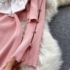 Sweet Knit Dress Dress Women's Bowknot Sling Pure Color