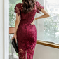 Spring New Socialite Lace Pencil Skirt - V-Neck Slim Hip Dress, A Generation Of Hair Style