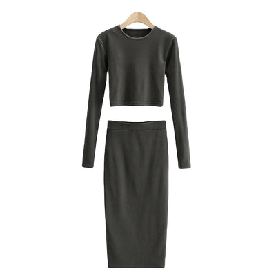 Sexy Round Neck Padded Base Skirt Suit