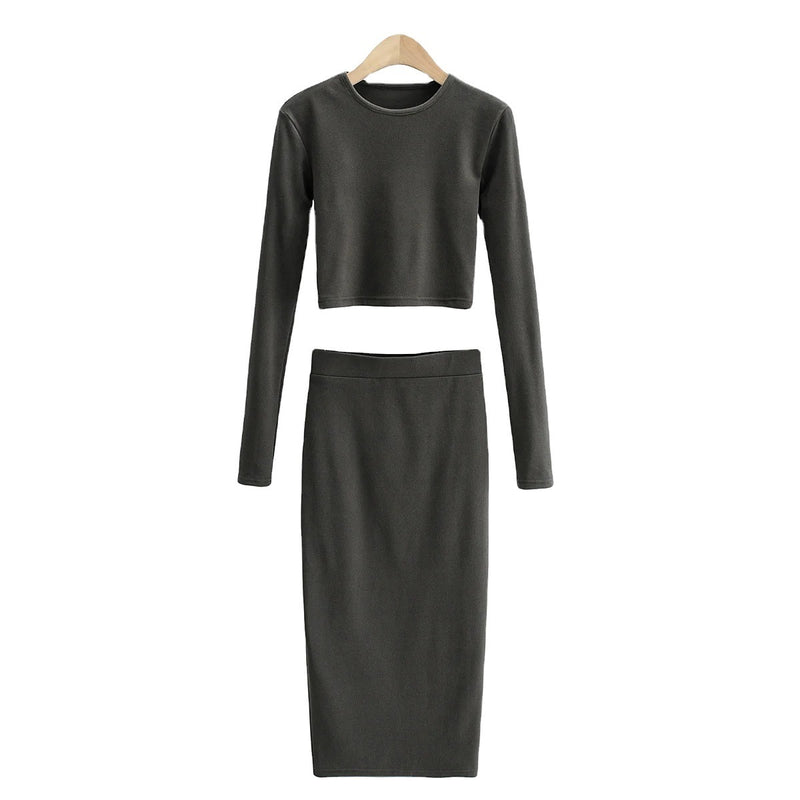 Sexy Round Neck Padded Base Skirt Suit