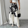 Fashion Printing Lace-up Waist-controlled Slimming Women's Casual Pants