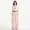 Cherry Blossom Wide Leg Draping Mop Jeans