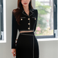 Socialite Temperament Two-Piece Set: Slim Fitted Coat with Hip Skirt for Spring