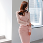 Cross-border Socialite Dress 2023 Spring New Fashion Temperament Slim V-neck Base Pencil Skirt A Generation Of Hair