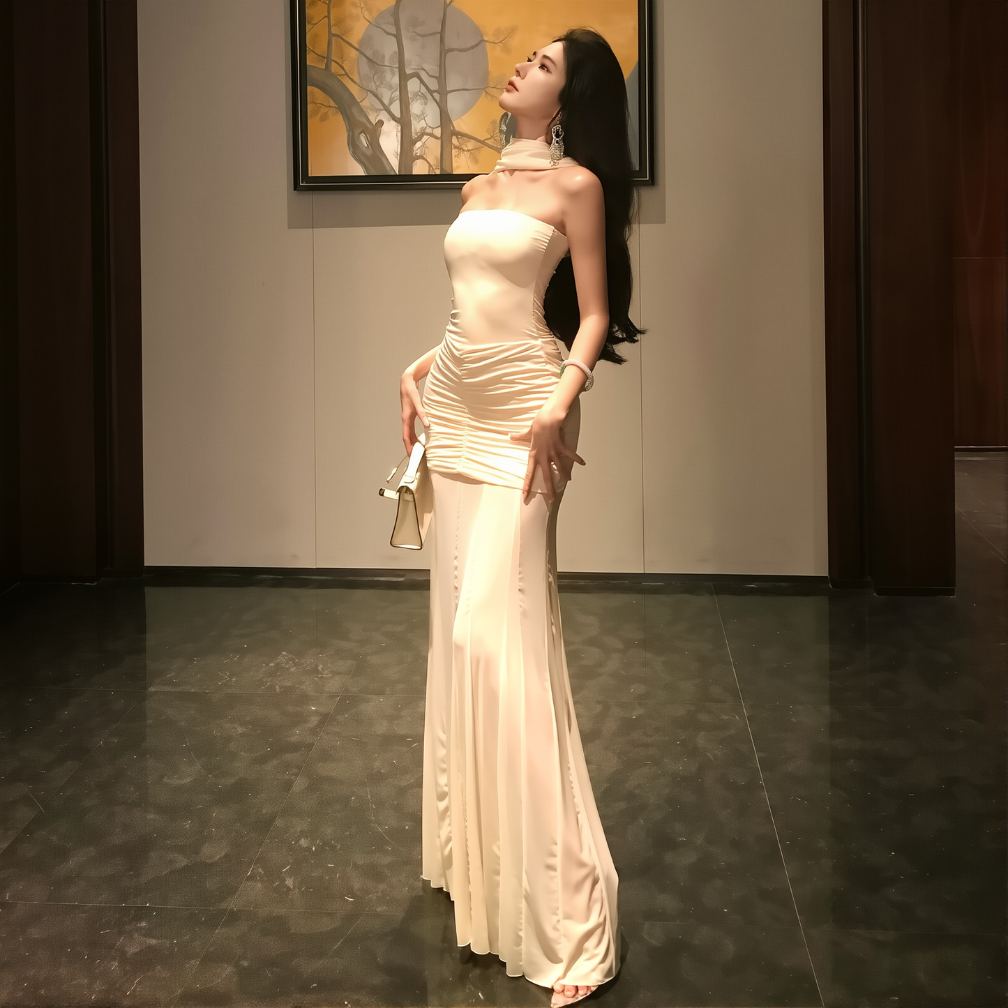 Ethereal Fairy Backless Dress - French Style Tube Top Long Gown for Women