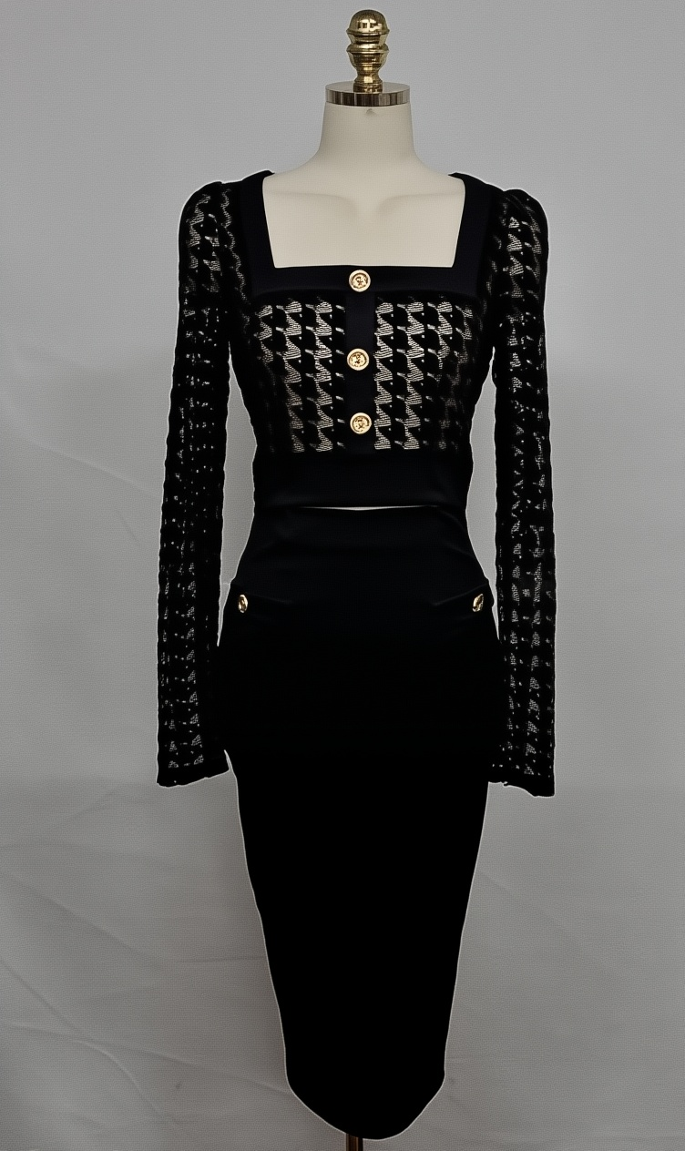 Korean Style Cut Out Dress 2025 - Fake Two-Piece Round Neck Hip-Hugging Midi for Women