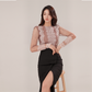 Sexy Mesh Top & Slit Skirt Set - Summer Polka Dot Slim Fit Two-Piece Outfit