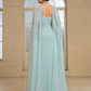 Elegant Solid Color Evening Gown | Long Banquet & Formal Dress