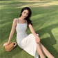 The French Riviera Vacation Dress: White Pearl & Elegance