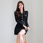 Socialite Temperament Two-Piece Set: Slim Fitted Coat with Hip Skirt for Spring