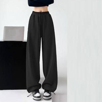Casual Straight-leg High Waist Slimming Wide Leg Pants