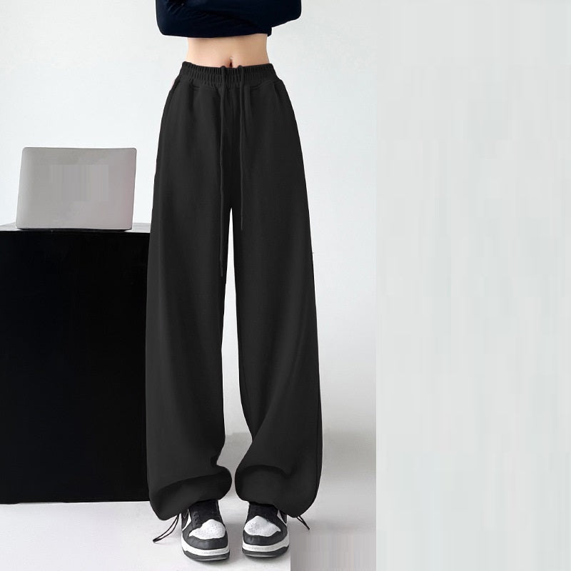 Casual Straight-leg High Waist Slimming Wide Leg Pants