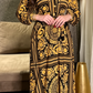 Women's Shirt Printed Long-Sleeved Dress Fashionable Long Skirt Dress