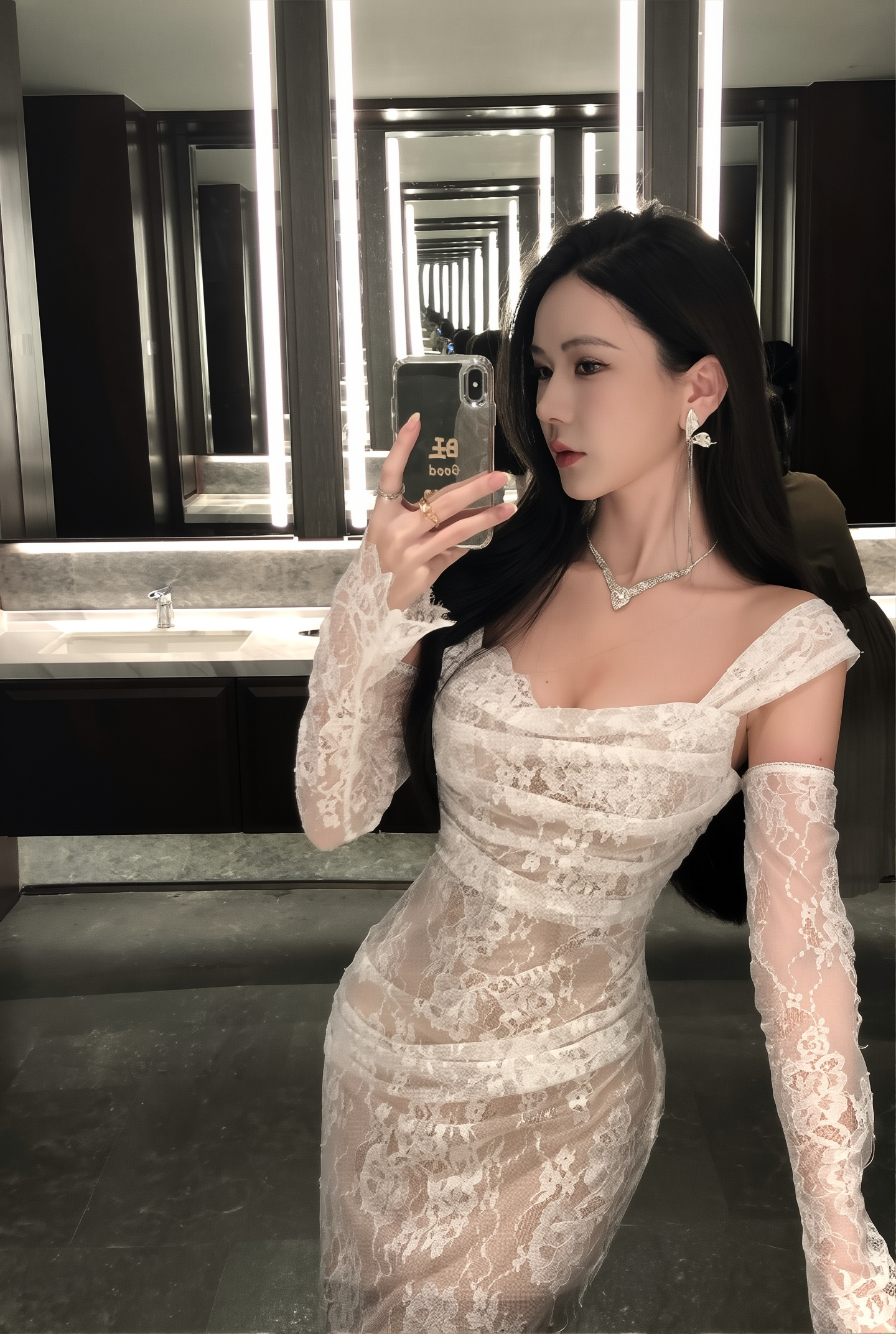 Strapless Lace Fishtail Gown with Built-In Shapewear - Waist Slimming Evening Dress for Gala & Banquet