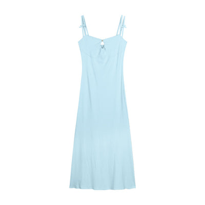 Double-shoulder Strap Sling Waist-tight Slim And Sexy Hip-wrapped Fishtail Dress