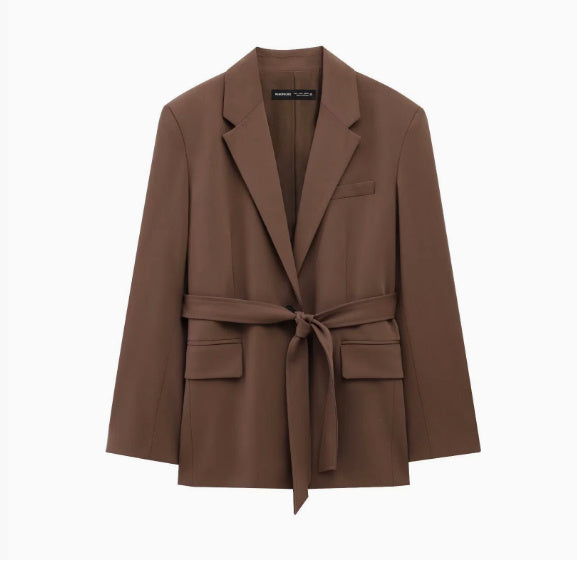 Women's Belted Blazer And Pants