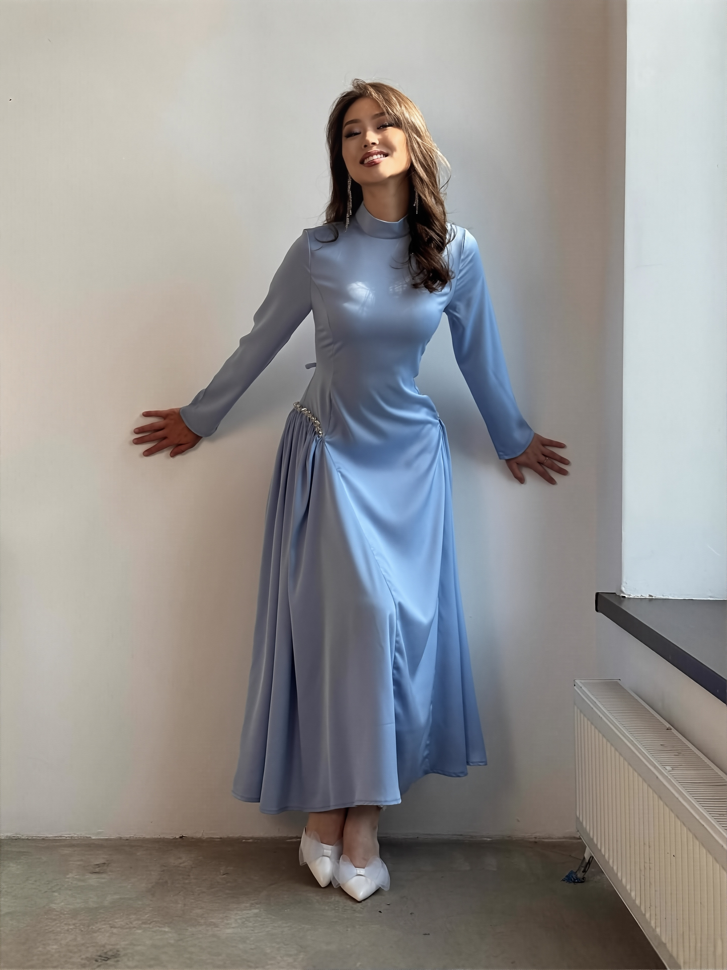 Women's New Stylae Diamond-embellished Slim-fitting Long Dress