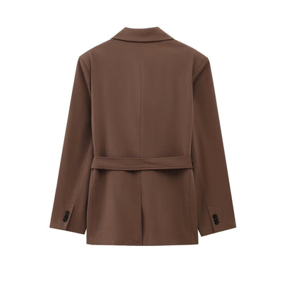 Women's Belted Blazer And Pants
