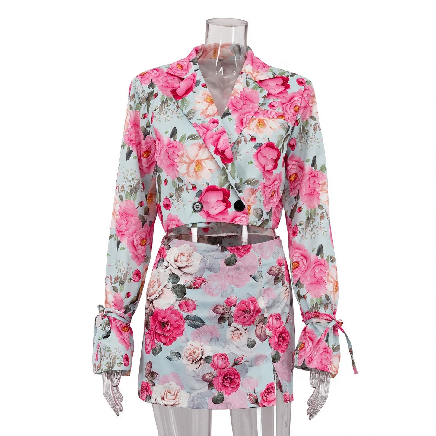 Women' Fashion Skirt Suit New Lapel Long-sleeved Top High-waisted Skirt Two-piece Set