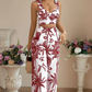 Sexy V-neck Strap Vest Loose Wide Leg Pants