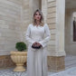 2025 Autumn New Women's Clothing Long Sleeve Waist Pleated Slim Long Skirt